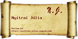 Nyitrai Júlia névjegykártya